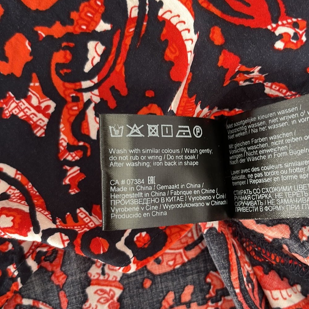 SANDWICH blue and orange print blouse, sz 38 - Picture 6 of 8